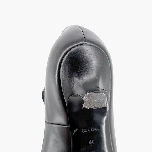 The Row Cyd Mary Jane Kitten Pumps Size 39 US 9 Black Leather Pointed Low Heel - Picture 9 of 16